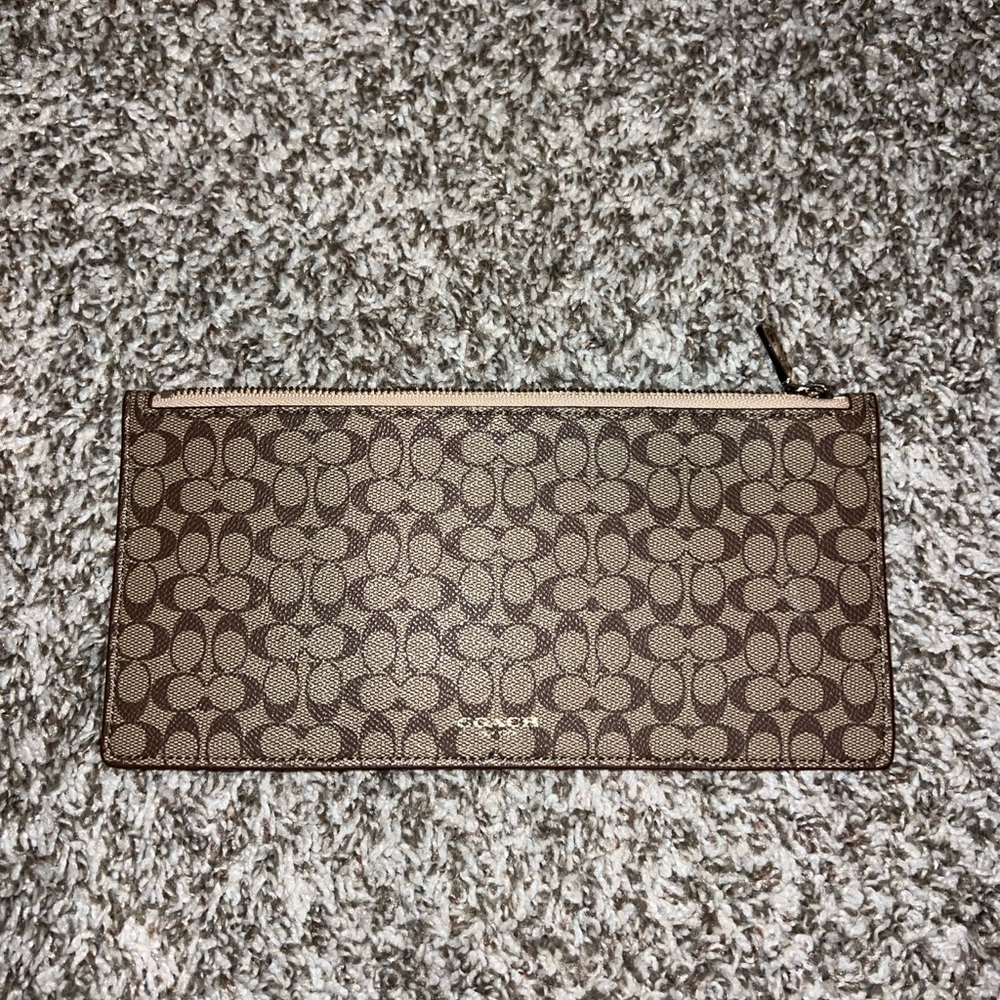 Coach Tan Signature Pouch